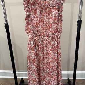 CeCe Red and White Floral Dress